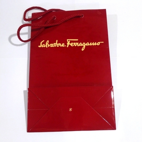 Salvatore Ferragamo Red Drawstring Empty Paper Gift Bag/Dust/Shopping Bag Unisex - Picture 3 of 7